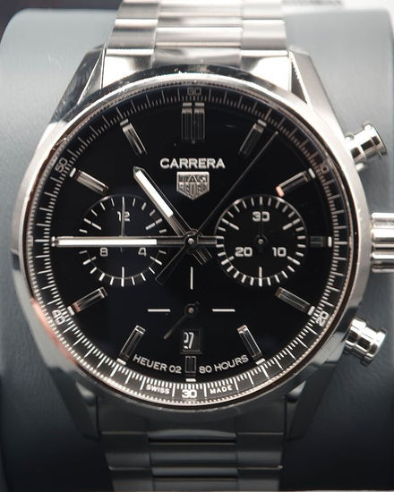 No Reserve - 2021 Tag Heuer Carrera Chronograph 42MM Black Dial Steel Bracelet (CBN2010.BA0642)