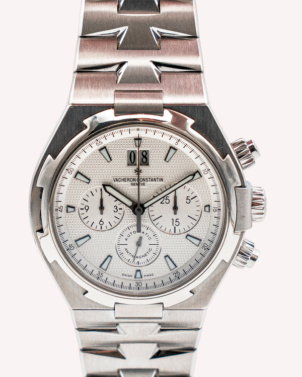 2014 Vacheron Constantin Overseas Chronograph 42MM White Dial Steel Bracelet (49150/B01A-9095)