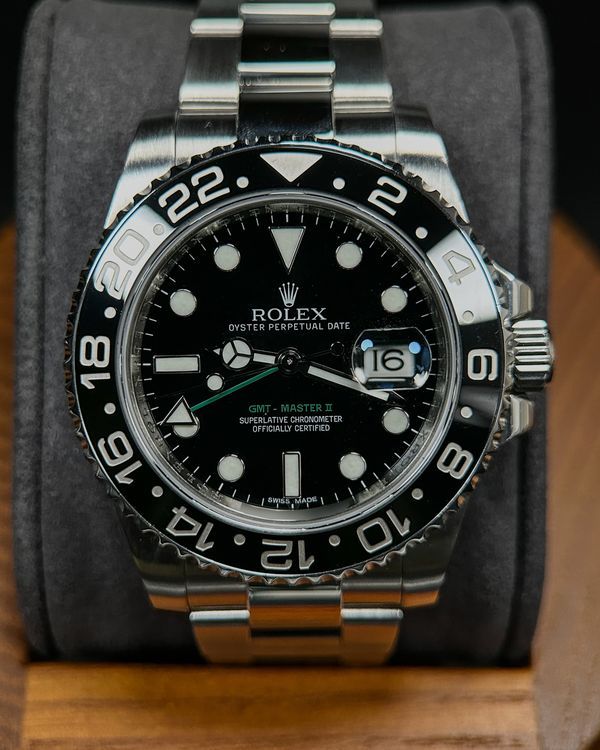 No Reserve - 2012 Rolex GMT-Master II 40MM Black Dial Oyster Bracelet (116710LN)