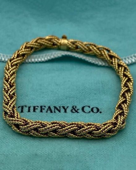 No Reserve - Tiffany Accessories Braided Bracelet 7IN 14K Yellow Gold (Bracelet)