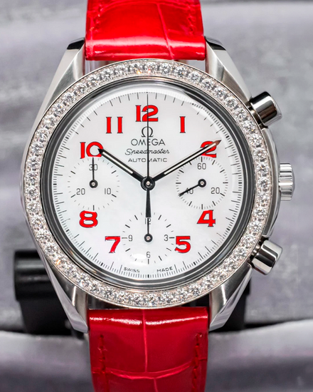 2005 Omega Speedmaster 37MM Mother of Pearl Dial Leather Strap (3815.79.40)