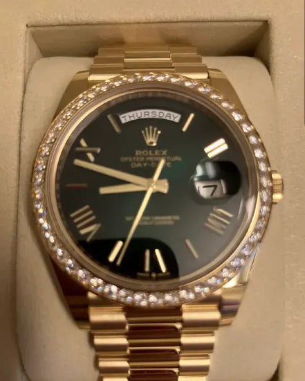 2026 Rolex Day-Date 40MM Green "Ombré" Dial Yellow Gold President Bracelet (228348RBR)