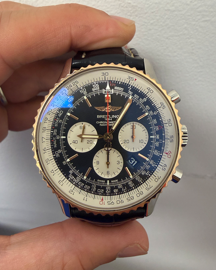 2021 Breitling Navitimer B01 Chronograph 46MM Black Dial Leather Strap (UB0127)