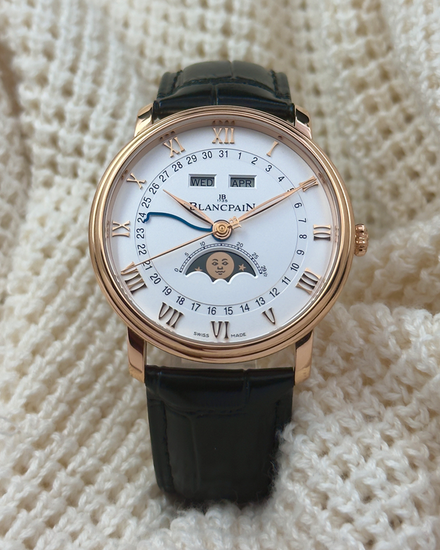 2023 Blancpain Villeret Quantième Complet 40MM White Dial Leather Strap (6654-3642-55B)