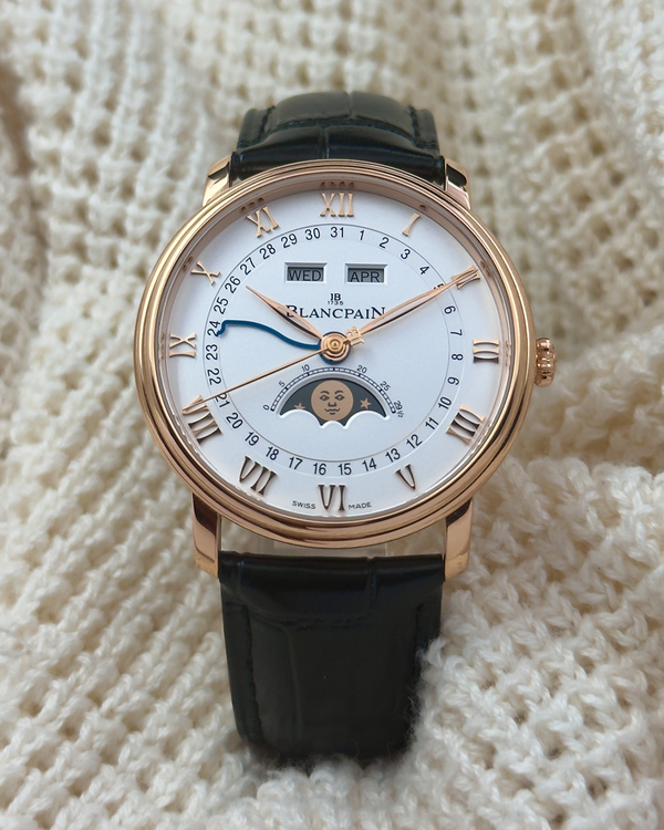2023 Blancpain Villeret Quantième Complet 40MM White Dial Leather Strap (6654-3642-55B)