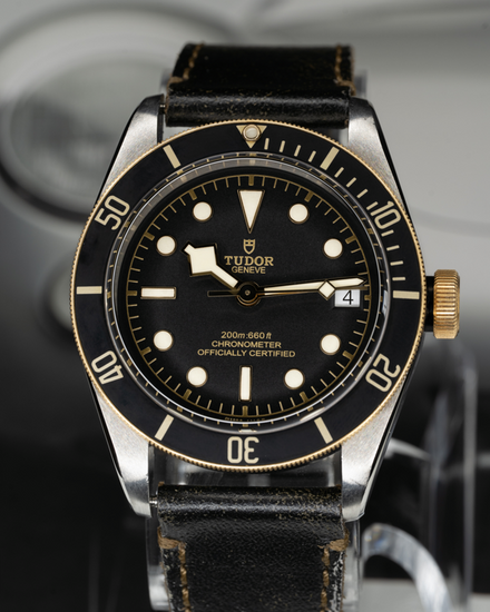 Tudor Black Bay S&G 41MM Steel Black Dia Leather Strap (79733N)