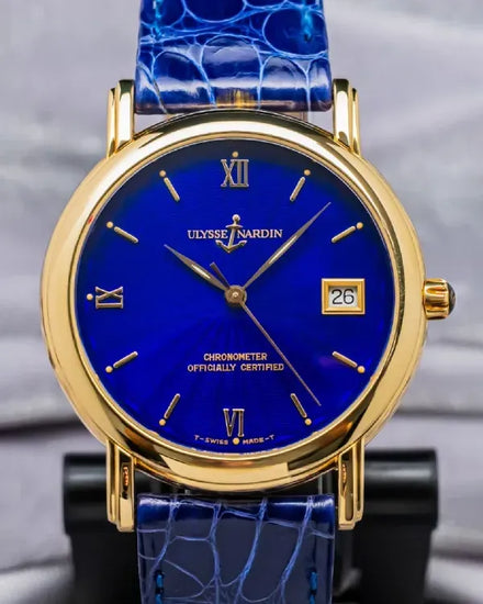 Ulysse Nardin San Marco 37MM Blue Dial Leather Strap (131-77-9)