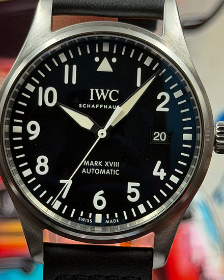 2017 IWC Schaffhausen Pilot Mark XVIII 40MM Black Dial Leather Strap (IW327001)
