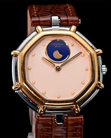 Gérald Genta Success 35MM Quartz Silver Dial Aftermarket Leather Strap (G 2905.4)
