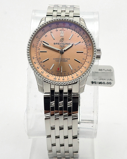 2026 Breitling Navitimer 35MM Copper Dial Steel Bracelet (A17395201K1A1)