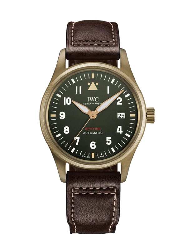 2021 IWC Schaffhausen Pilot Spitfire 39MM Green Dial Leather Strap (IW326802)