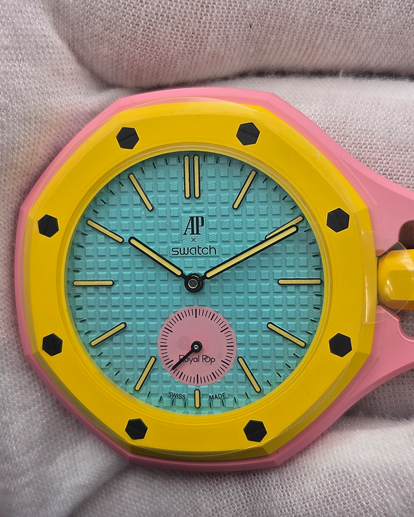 2026 Audemars Piguet Royal Pop "Swatch OTG ROZ" 40MM Turquoise Dial Leather Strap (SSX03J100N)