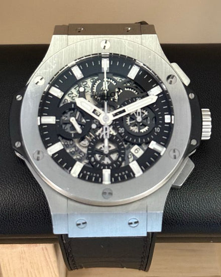 2012 Hublot Big Bang Aero Bang 44MM Skeleton Dial Leather Strap (311.SX.1170.GR)