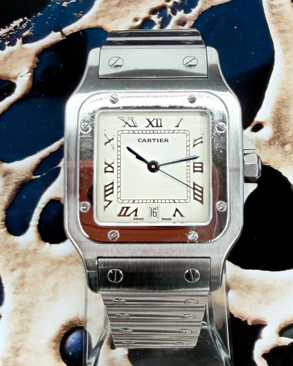 1999 Cartier Santos Galbée 29MM Quartz White Dial Steel Bracelet (W20025D6)
