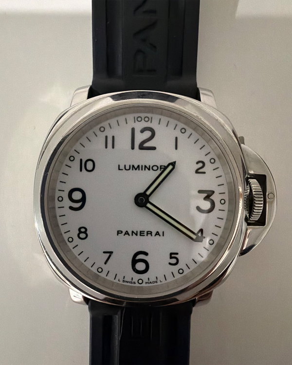 Panerai Luminor Base 44MM White Dial Rubber Strap (PAM00010)