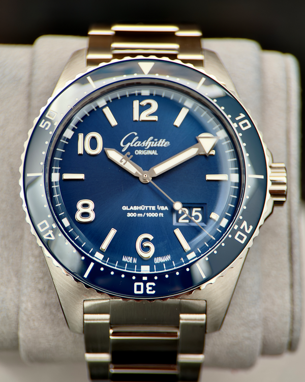 2022 Glashütte Original SeaQ Panorama Date 43.2MM Blue Dial Steel Bracelet (1-36-13-02-81-70)