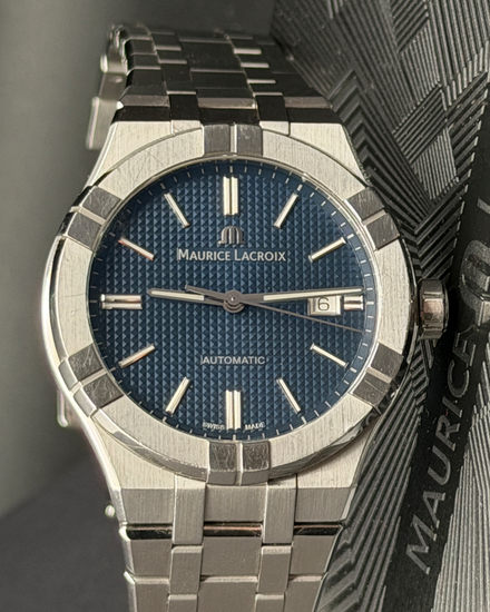 No Reserve - Maurice Lacroix Aikon Automatic Date 42MM Blue Dial Steel Bracleet (AI6008-SS002-430-1)