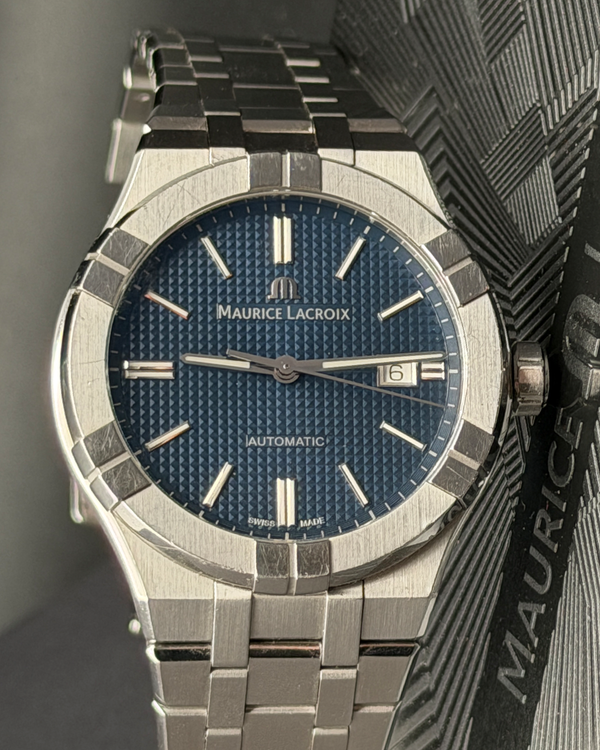No Reserve - Maurice Lacroix Aikon Automatic Date 42MM Blue Dial Steel Bracleet (AI6008-SS002-430-1)