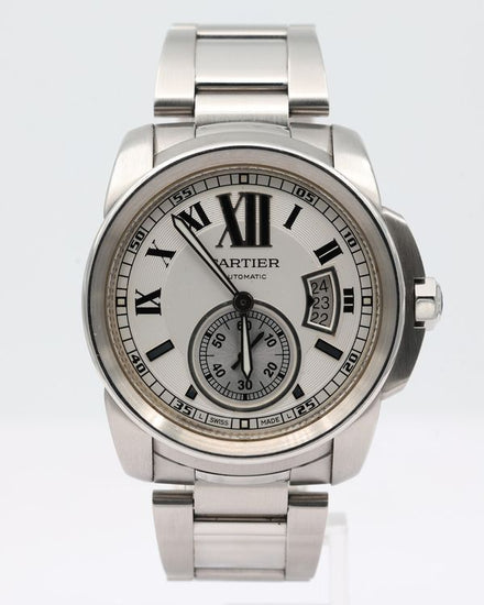 2016 Cartier Calibre de Cartier 42MM Silver Dial Steel Bracelet (W7100015)