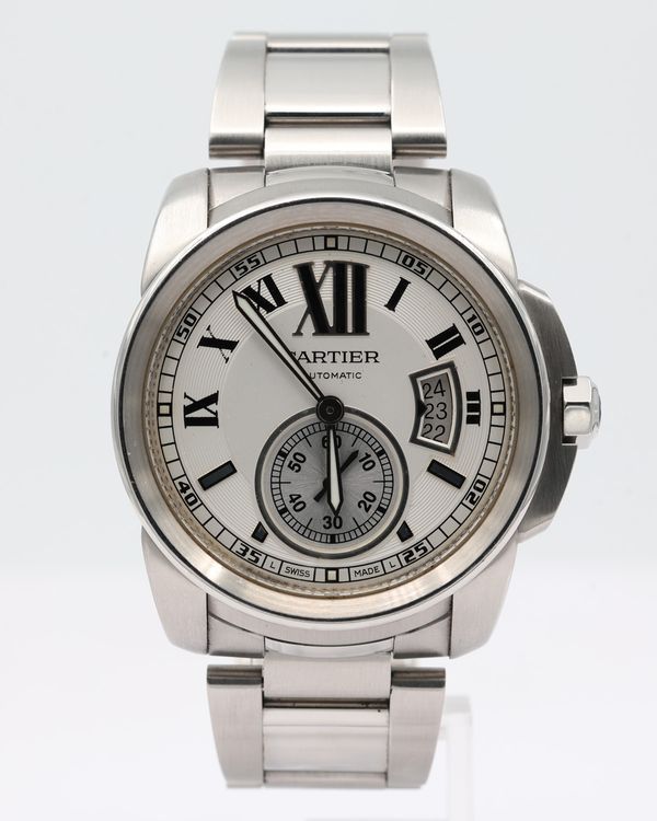2016 Cartier Calibre de Cartier 42MM Silver Dial Steel Bracelet (W7100015)