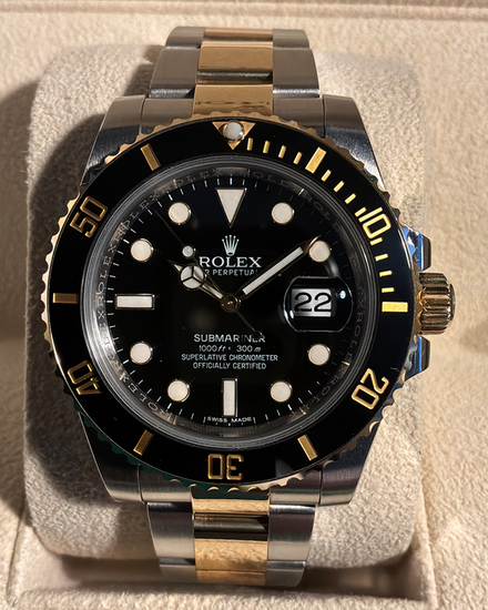 2015 Rolex Submariner Date 40MM Black Dial Two-Tone Oyster Bracelet (116613LN)