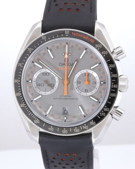 No Reserve - 2020 Omega Speedmaster Racing 44.25MM Grey Dial Leather Strap (329.32.44.51.06.001)