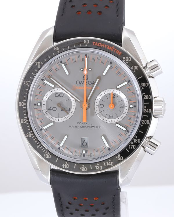 No Reserve - 2020 Omega Speedmaster Racing 44.25MM Grey Dial Leather Strap (329.32.44.51.06.001)