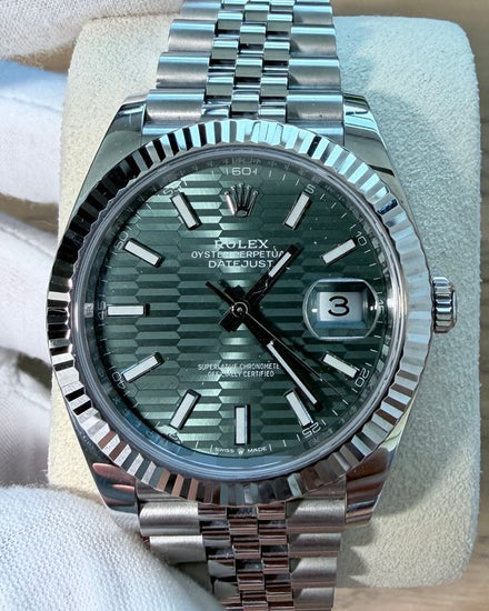 2023 Rolex Datejust 41MM Green "Fluted Motif" Dial Jubilee Bracelet (126334)