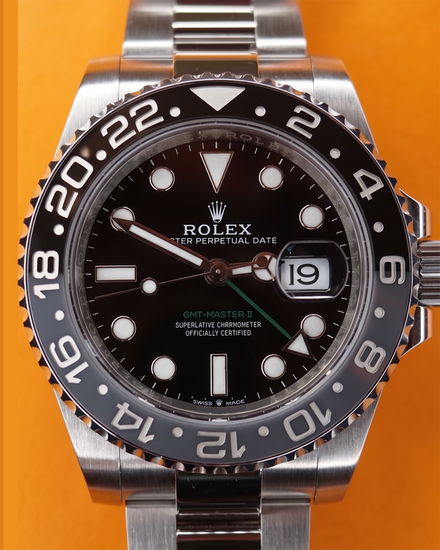2024 Rolex GMT-Master II "Bruce Wayne" 40MM Black Dial Oyster Bracelet (126710GRNR)