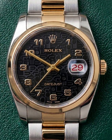 2005 Rolex Datejust 36MM Black "Jubilee" Dial Two-Tone Oyster Bracelet (116203)