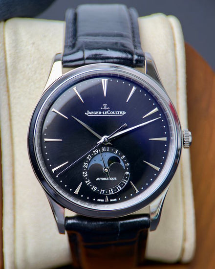 2023 Jaeger-LeCoultre Master Ultra Thin Moon 39MM Black Dial Leather Strap (Q1368471)