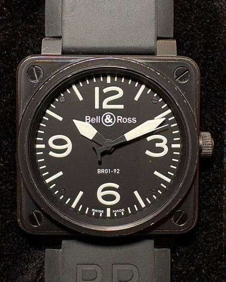 2010 Bell & Ross BR 01 - 92 46MM Black Dial Rubber Strap (BR01-92-S)