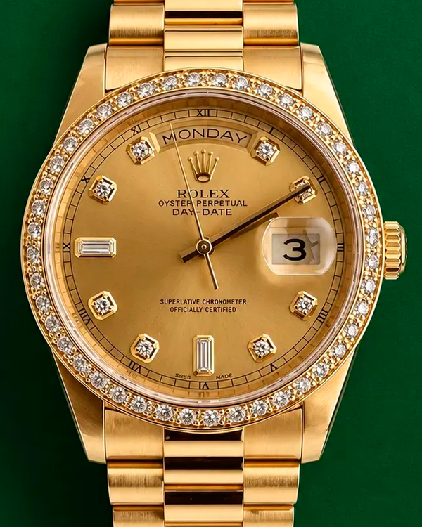 Rolex Day-Date 36MM Champagne Dial Yellow Gold President Bracelet (18238)
