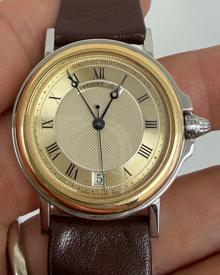 1996 Breguet Classique 33MM Champagne Dial Aftermarket Leather Strap (3956E)