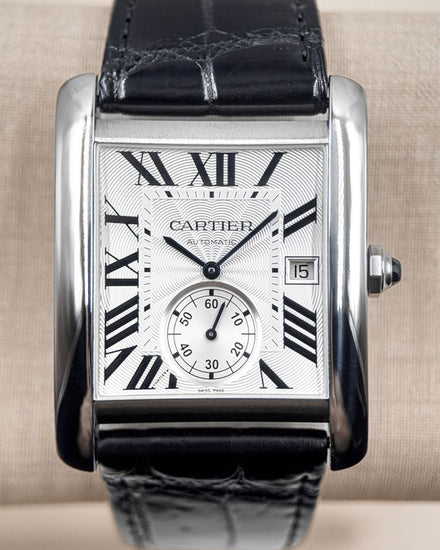 No Reserve - 2017 Cartier Tank MC 34.3MM Silver Dial Leather Strap (W5330003)