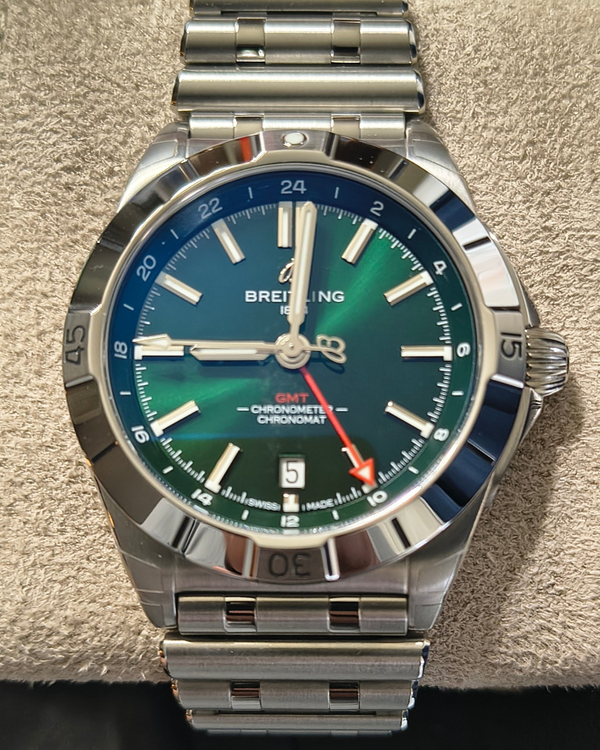 Breitling Chronomat GMT 40MM Green Dial Steel Bracelet (A32398)