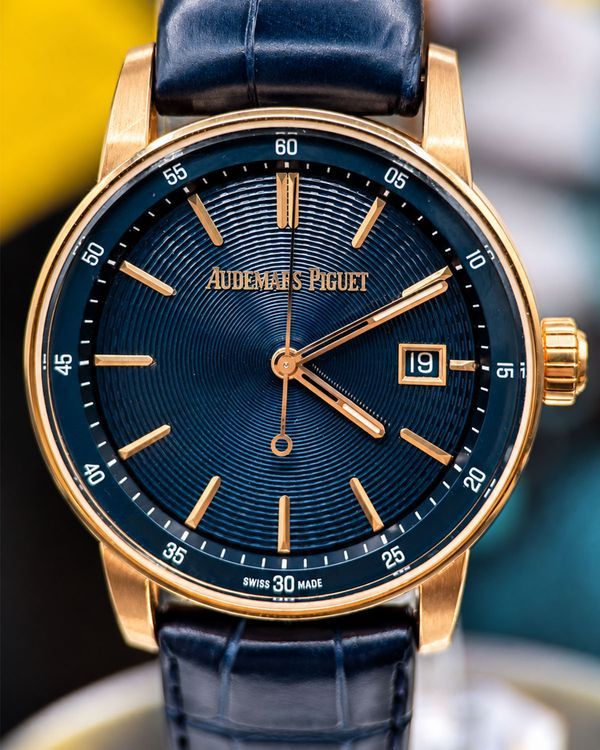 No Reserve - 2025 Audemars Piguet Code 11.59 38MM Blue Dial Leather Strap (77410OR.OO.A342CR.01)