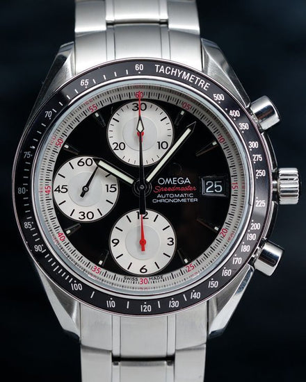 No Reserve - 2018 Omega Speedmaster Date 40MM Black Dial Steel Bracelet (3210.51.00)