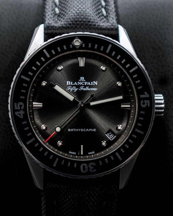 2021 Blancpain Fifty Fathoms Bathyscaphe 38MM Grey Dial Textile Strap (5100B-1110-B52A)