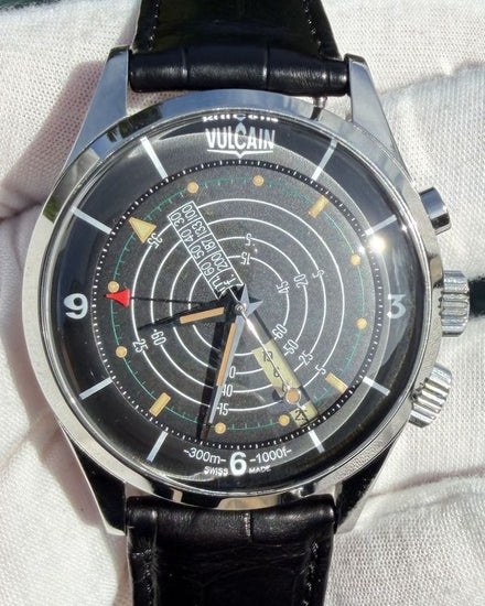 2023 Vulcain Nautical Heritage 42MM Black Dial Leather Strap (101252)