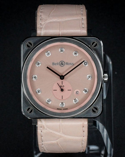 No Reserve - 2024 Bell & Ross BR S 39MM Quartz Pink Dial Leather Strap (BRS-PK-ST-DIA/SST)