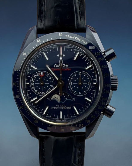 2026 Omega Speedmaster Moonphase "Blue Side Of The Moon" 44.25MM Blue Dial Leather Strap (304.93.44.52.03.001)
