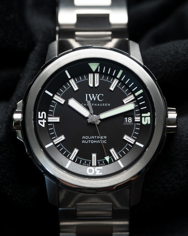 No Reserve - 2019 IWC Schaffhausen Aquatimer 42MM Black Dial Steel Bracelet (IW329002)