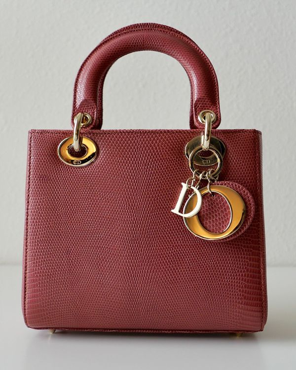 2019 Dior Bag Mini Lady Small Size Lizard Leather Gold-Tone Hardware Lizard Leather Strap (Handbag)