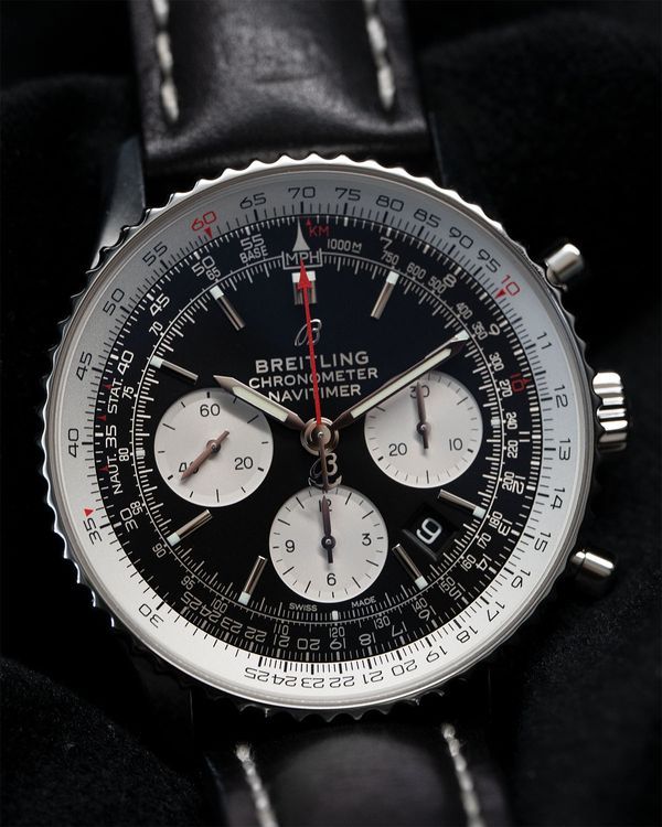 No Reserve - 2022 Breitling Navitimer 43MM Black Dial Leather Strap (AB0121211B1X1)