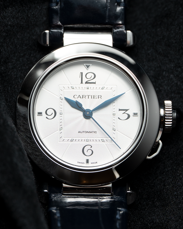 No Reserve - 2022 Cartier Pasha De Cartier 35MM Silver Dial Leather Strap (WSPA0012)
