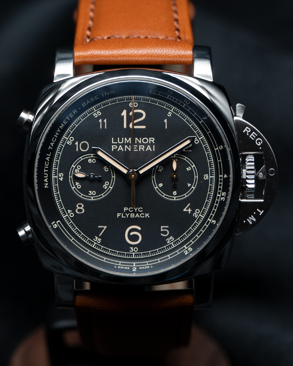 2021 Panerai Luminor 1950 3 Days Chrono Flyback PCYC 44MM Black Dial Leather Strap (PAM00653)