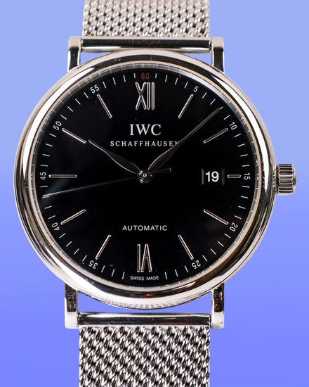 No Reserve - 2021 IWC Schaffhausen Portofino 40MM Black Dial Steel Bracelet (IW356506)