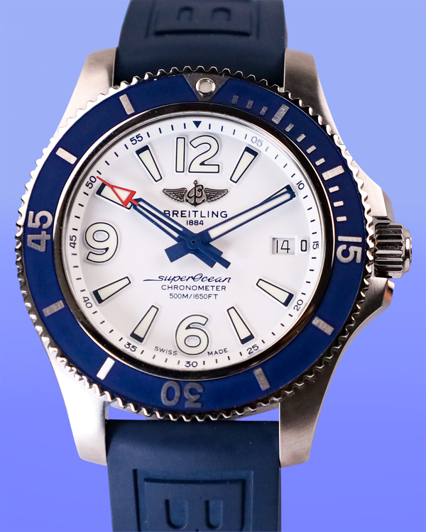 No Reserve - Breitling Superocean 42MM Blue Dial Steel Bracelet (A17366)