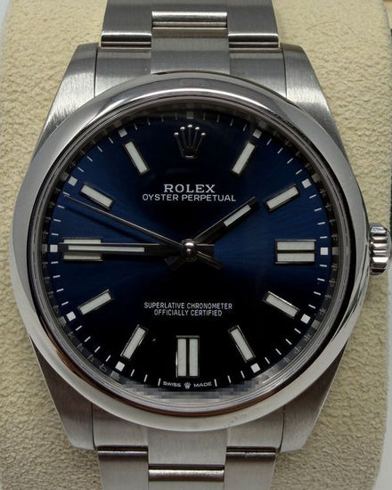 2023 Rolex Oyster Perpetual 41MM Blue Dial Oyster Bracelet (124300)